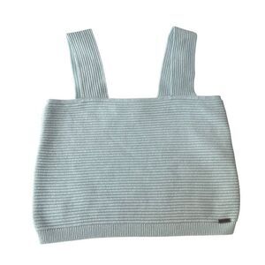 Hollister Ribbed Seamless knit Square-Neck cropped Tank in sage green size M